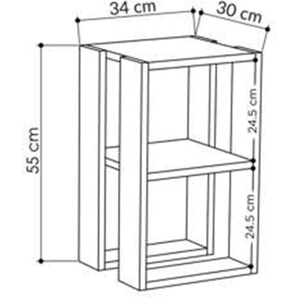 Decortie Lonie Dark Oak Effect Bedside Table Image 7