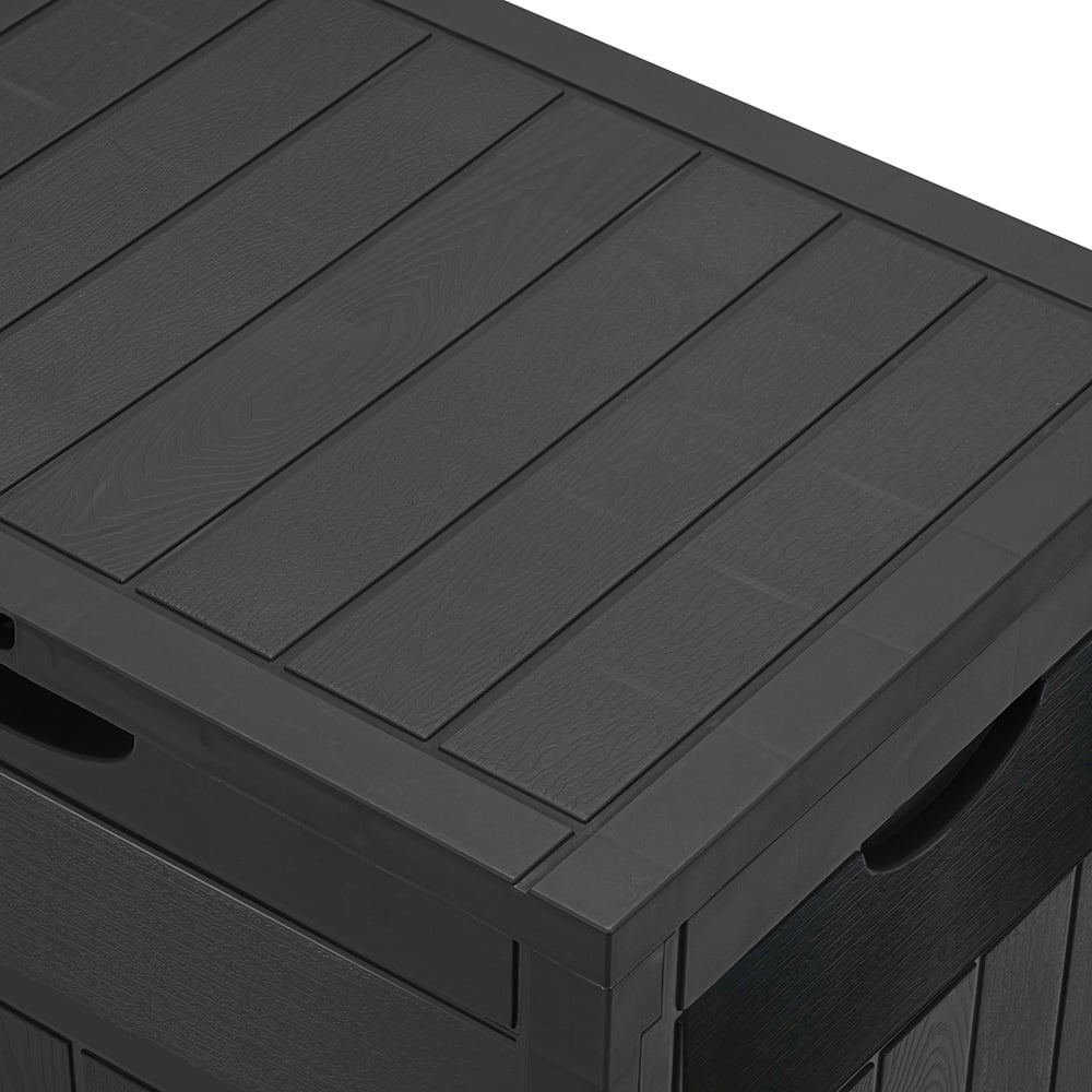 Living and Home Black Waterproof Wood-Grain Texture Storage Box 126L Image 5