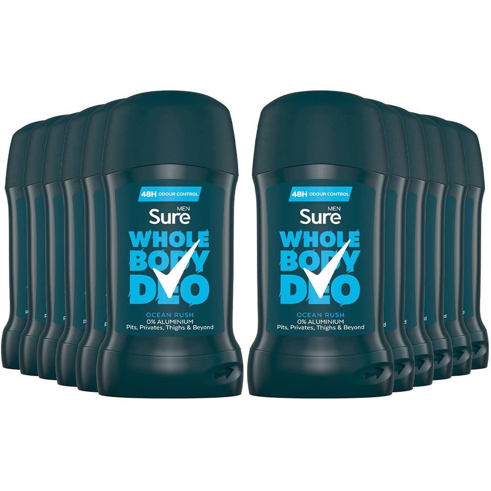 Sure Men 48H Odour Control Ocean Rush Deodorant Stick 50ml 12 Pack Image 1