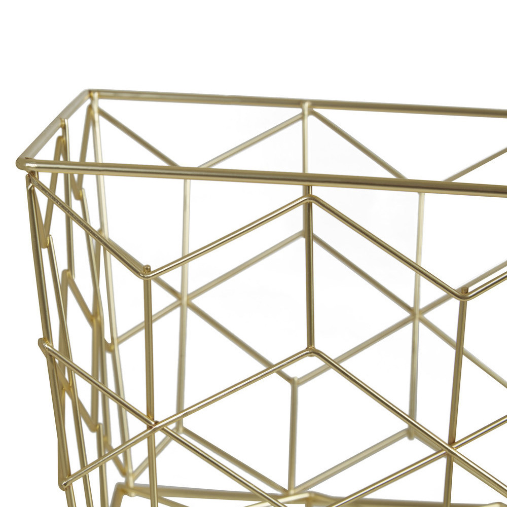 Premier Housewares Vertex Contour Matte Gold Storage Basket Image 5