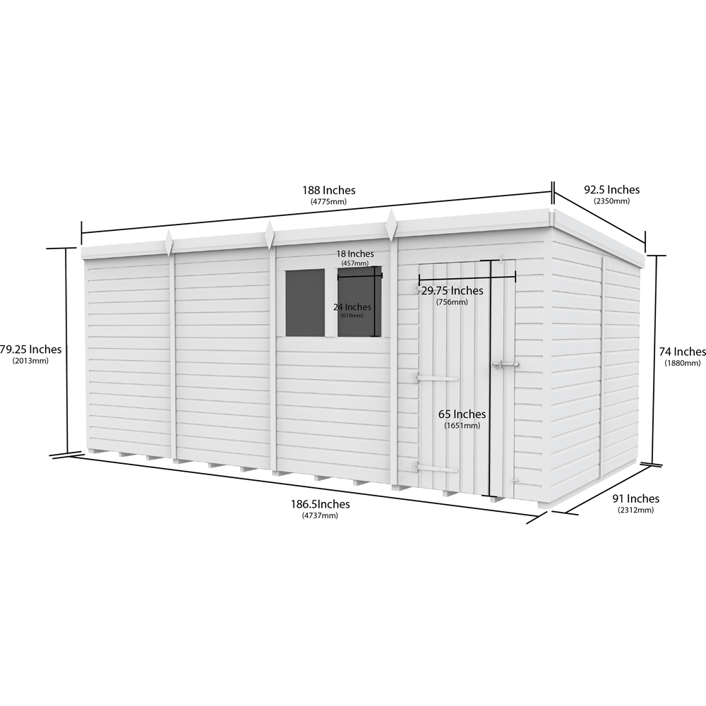 DIY Sheds 16 x 8ft Tongue and Groove Timber Pent Garden Shed Image 9