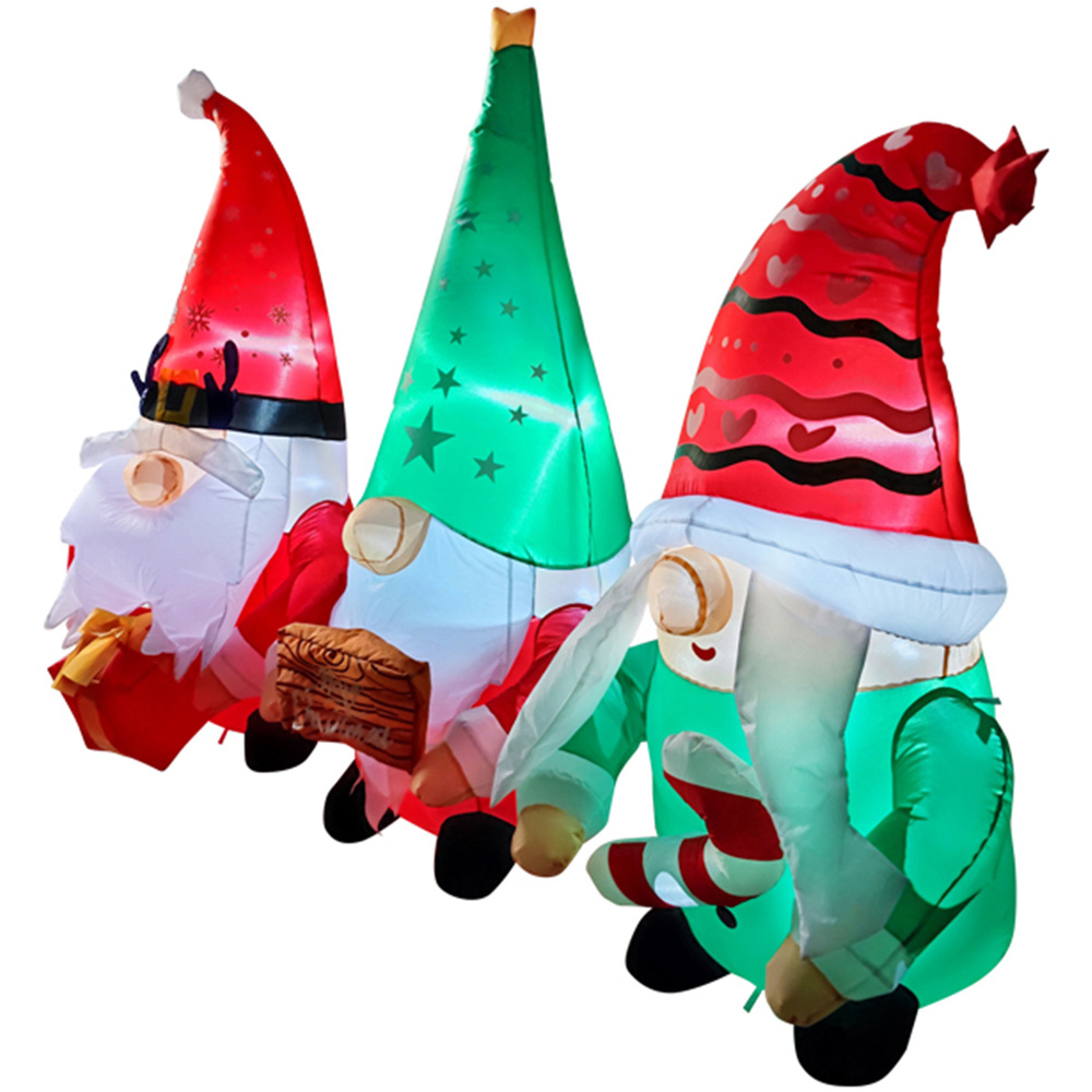 Living and Home Inflatable Multicolour Gnomes LED Christmas Decoration 6.9ft Image 3