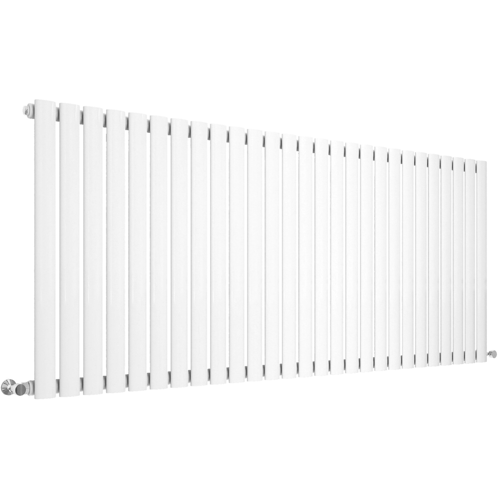 Stech Homes 4205 BTU White Single Panel Horizontal Oval Column Radiator 600 x 1593mm Image 1