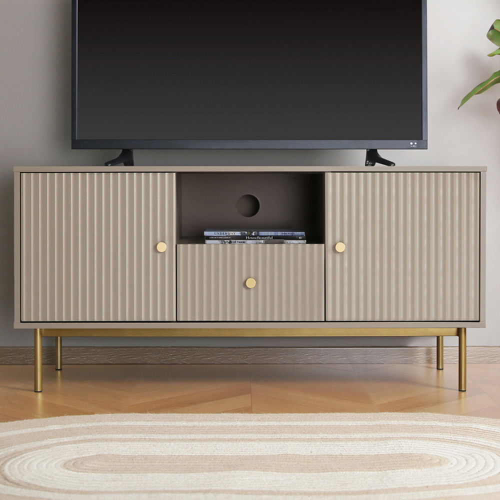 Devon 2 Door Single Drawer Grey TV Unit Wilko