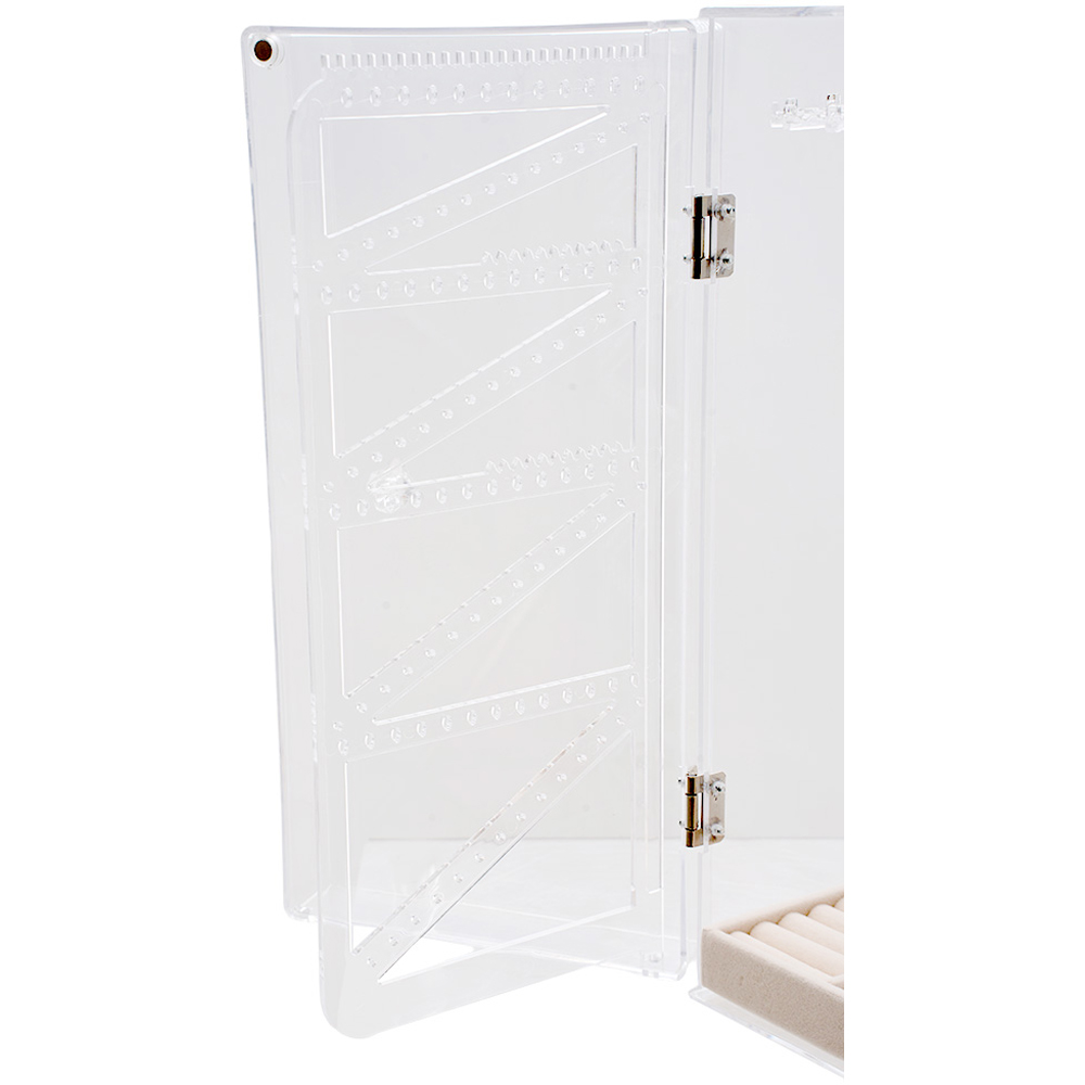 Living and Home Clear Jewellery Organiser with Rotating Hooks Image 6