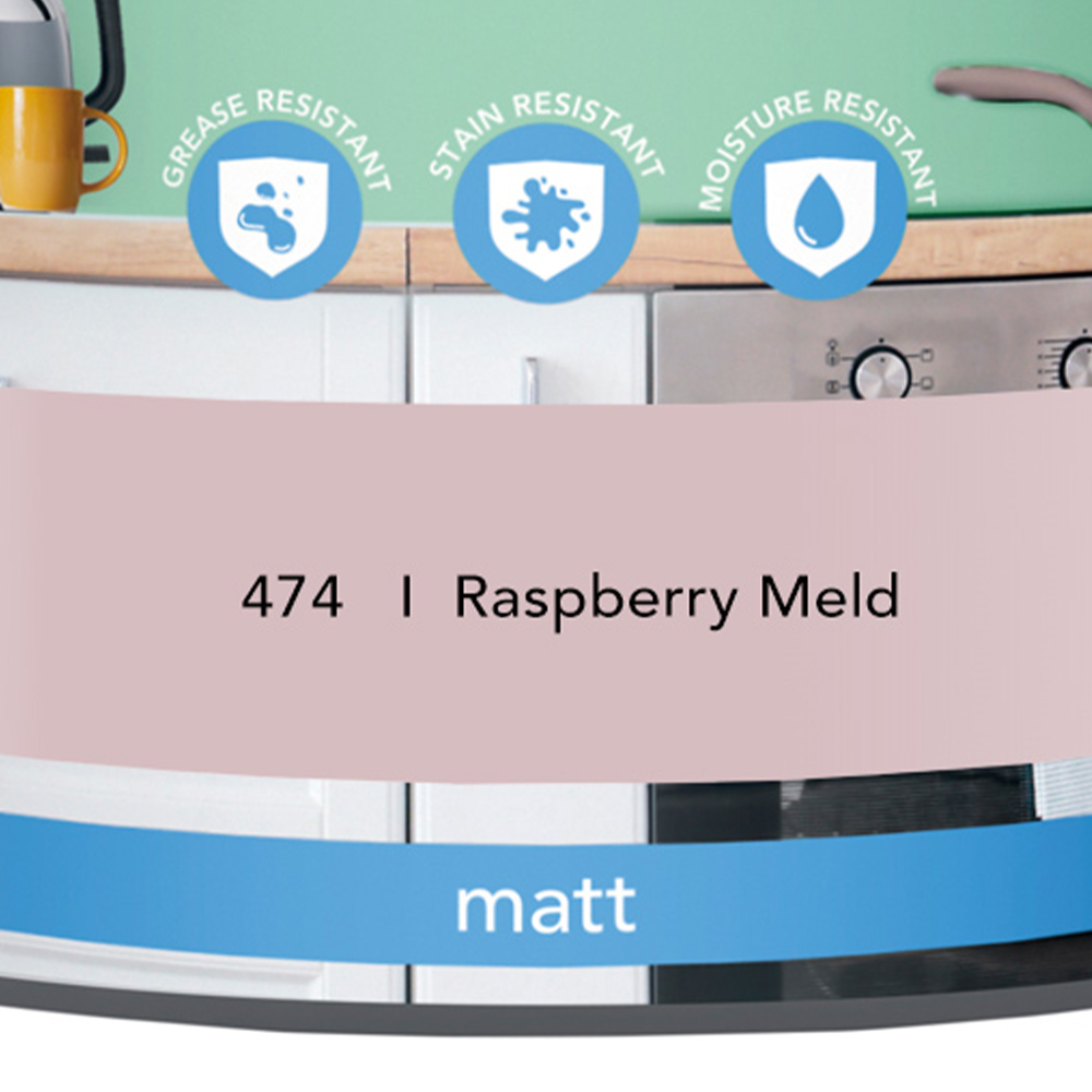 Wilko Kitchen Raspberry Meld Matt Emulsion Paint 2.5L Image 3