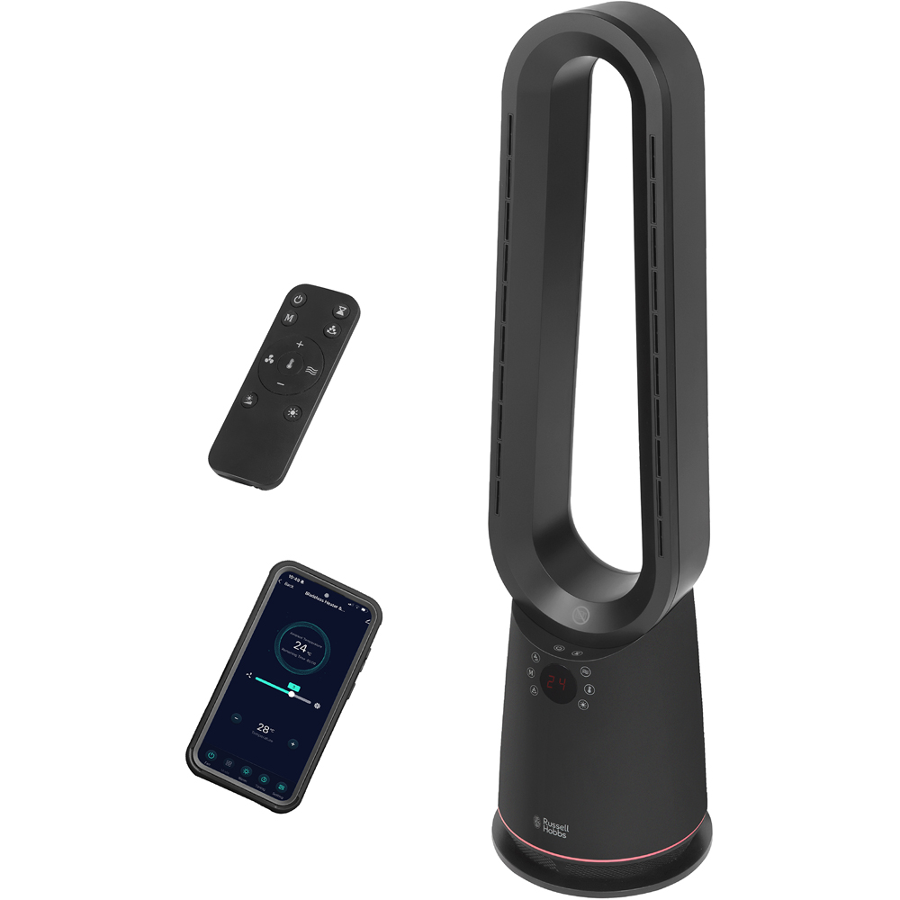 Russell Hobbs RHBHC2030B-SMT Black Smart Bladeless Heater and Cooler with Remote 2000W Image 2