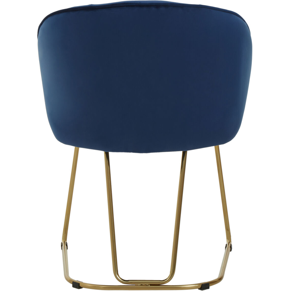 Premier Housewares Veneto Midnight Velvet Curved Dining Chair Image 3