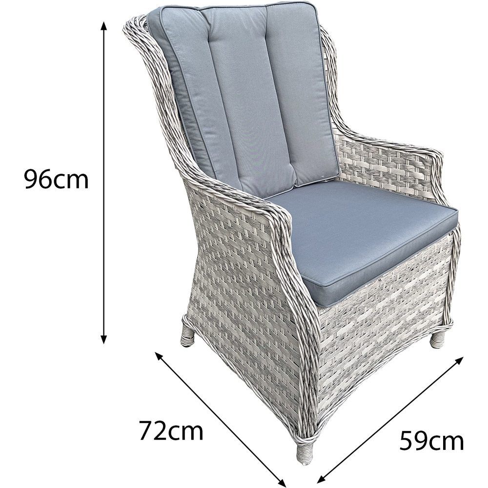 Oseasons Knightsbridge 4 Seater Extra Large Dove Grey Rattan Dining Set Image 3