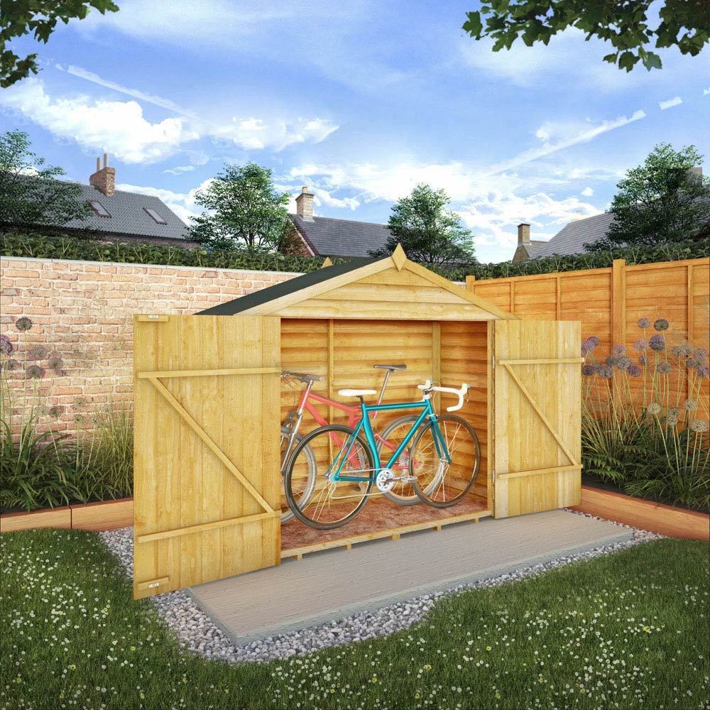 Mercia 3 x 7ft Overlap Apex Wooden Bike Storage Shed Image 2