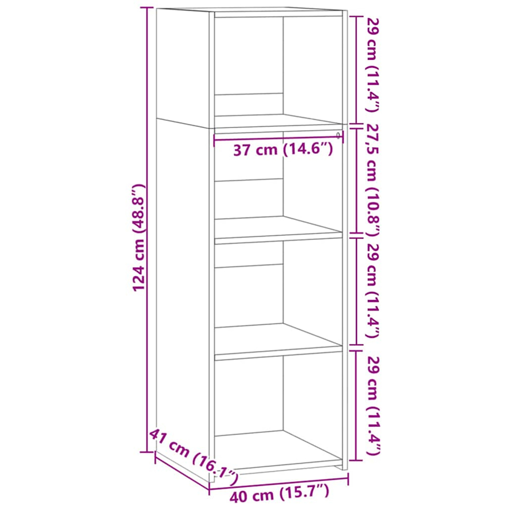 vidaXL 4 Shelf Brown Oak Highboard Image 9