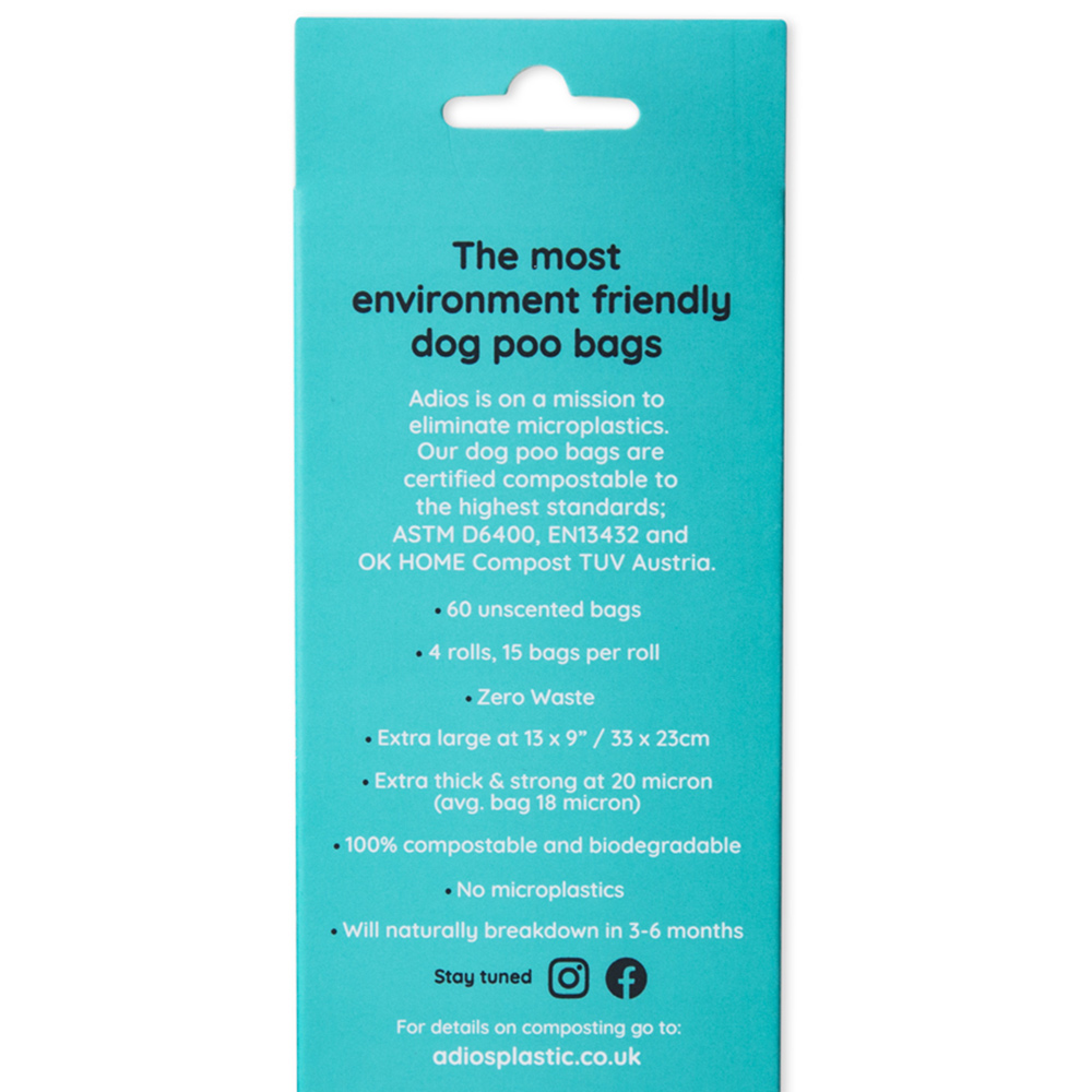 Adios Rainbow Poo Bags 4 Pack Wilko