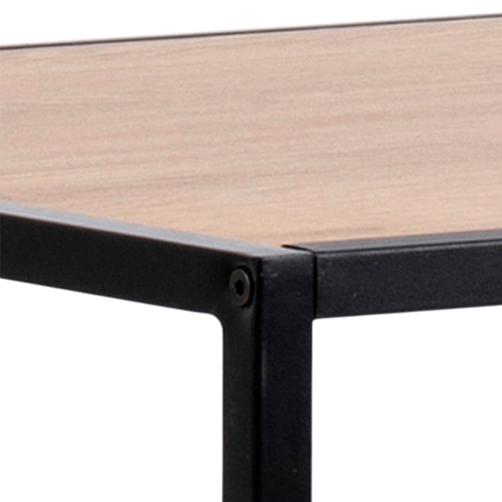 Florence Seaford Oak Top Black Metal Bar Table Image 4