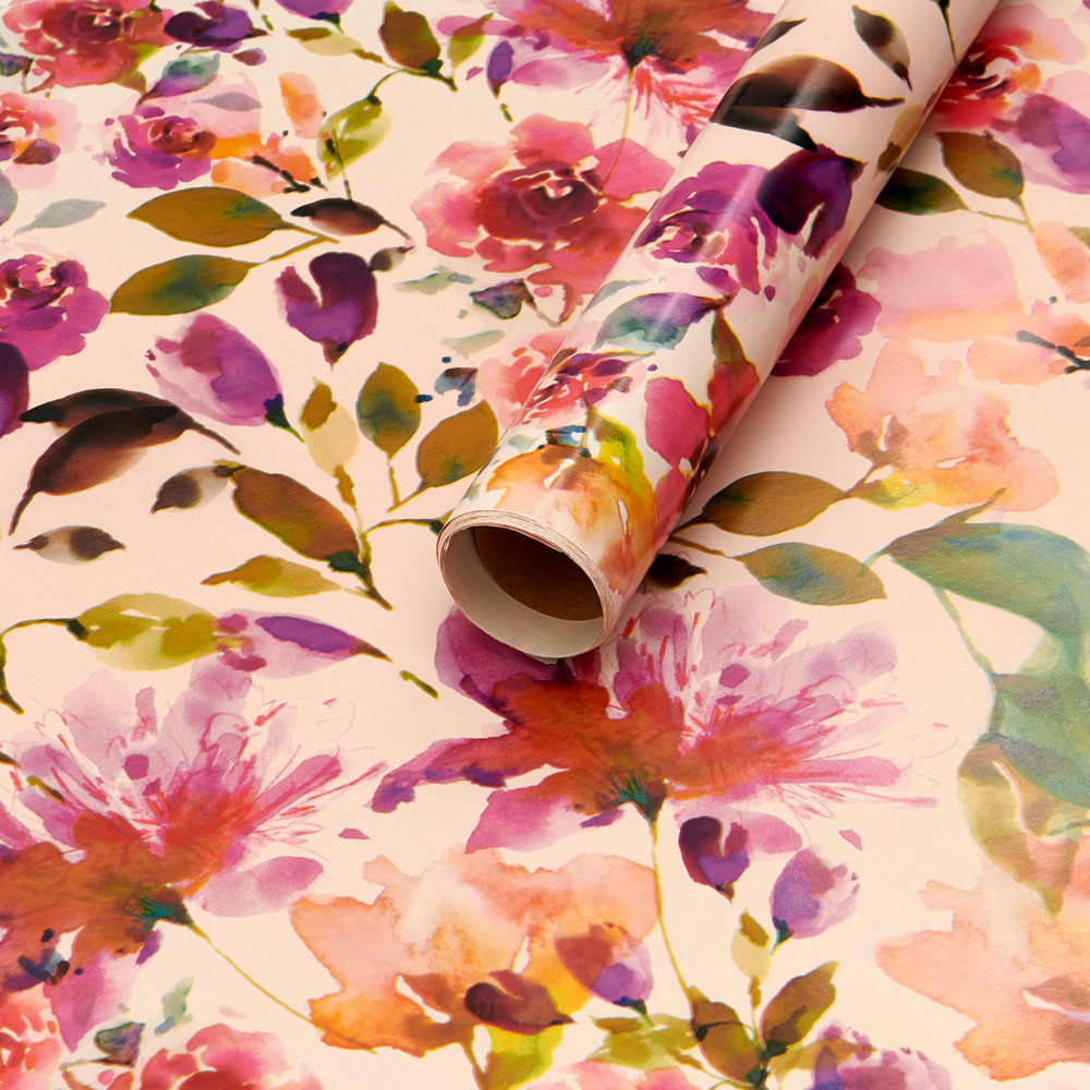 Wilko 3m Floral Roll Wrap Image 2