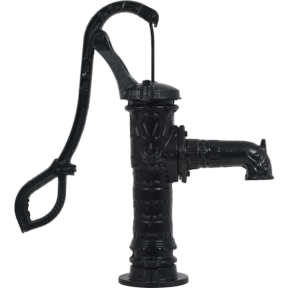 Walplus Black Cast Iron Hand-Operated Garden Water Pump with Stand Image 3