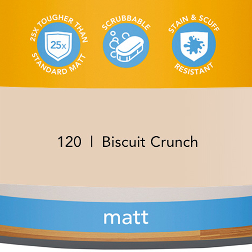 Wilko Tough & Washable Biscuit Crunch Matt Emulsion Paint 2.5L Image 3