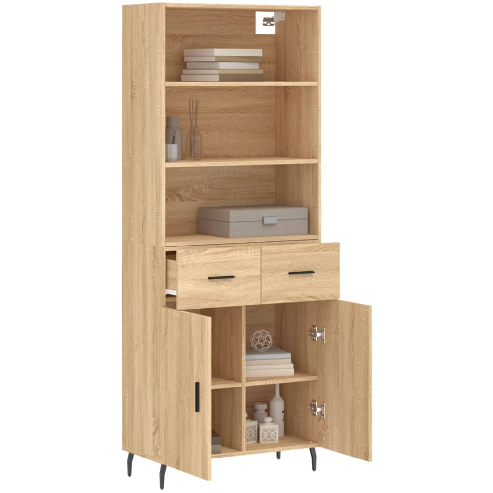 vidaXL 2 Door 2 Drawer Sonoma Oak Highboard Image 3