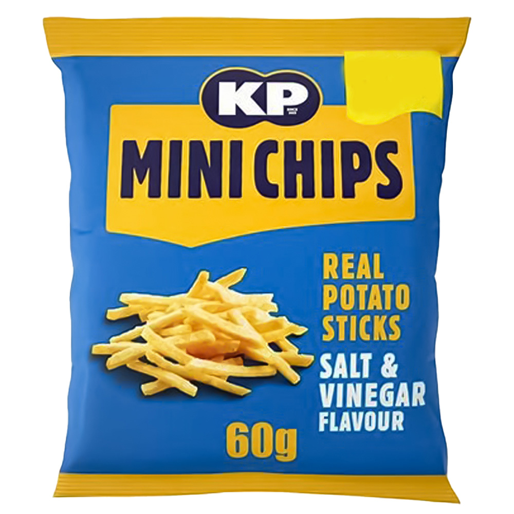 KP Mini Chips Real Potato Sticks Salt & Vinegar Flavour 60g Image 1