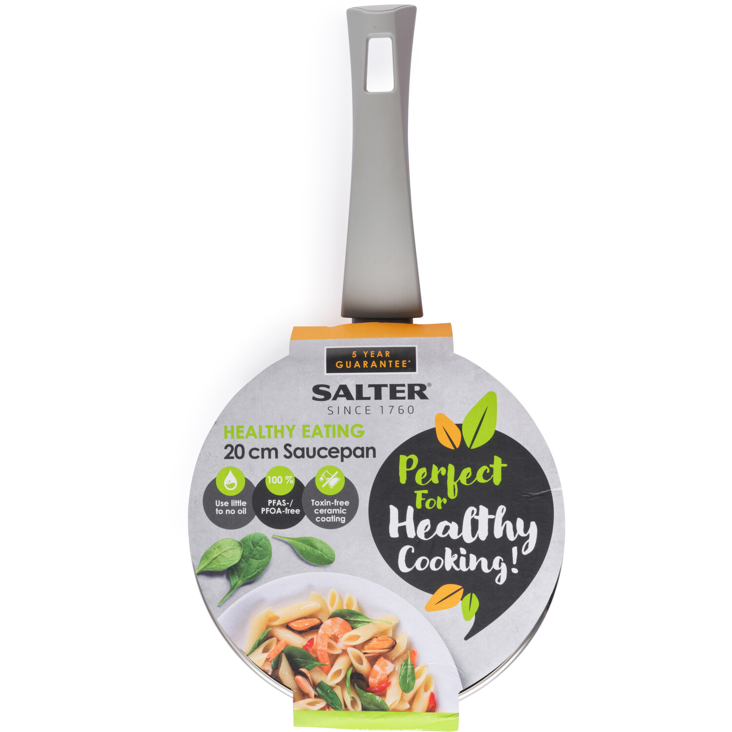 Salter Healthy Eating Saucepan - Grey / 20cm Image 4