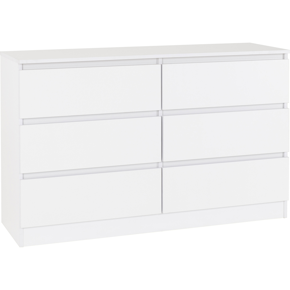 Seconique Malvern 6 Drawer White Chest of Drawers Image 2