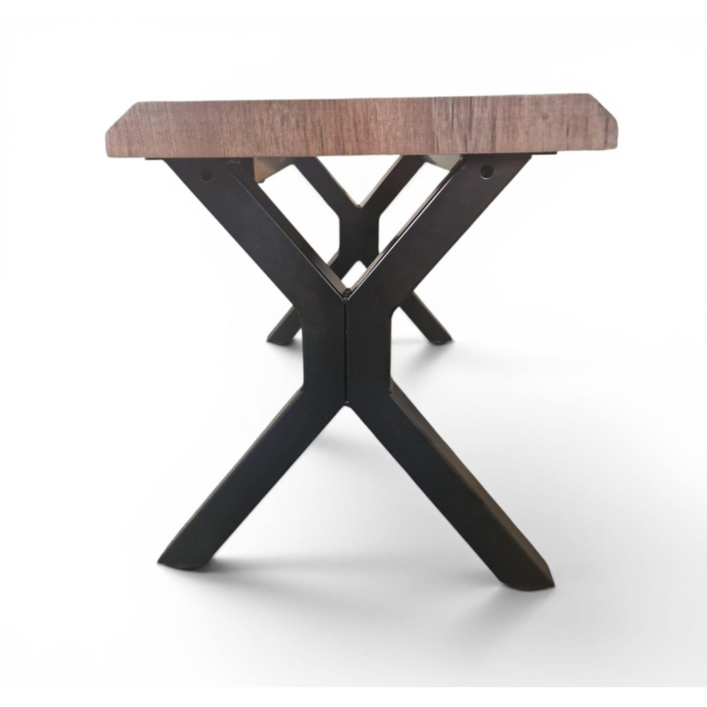 Kosy Koala 4 Seater Wooden Effect Dining Set Rustic with Bench Brown Image 3