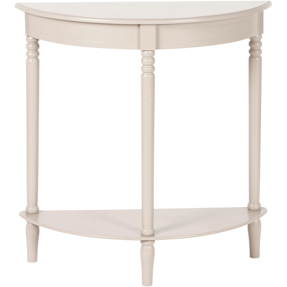 Pacific Lifestyle Heritage Single Shelf Putty Pine Wood Half Moon Console Table Image 2