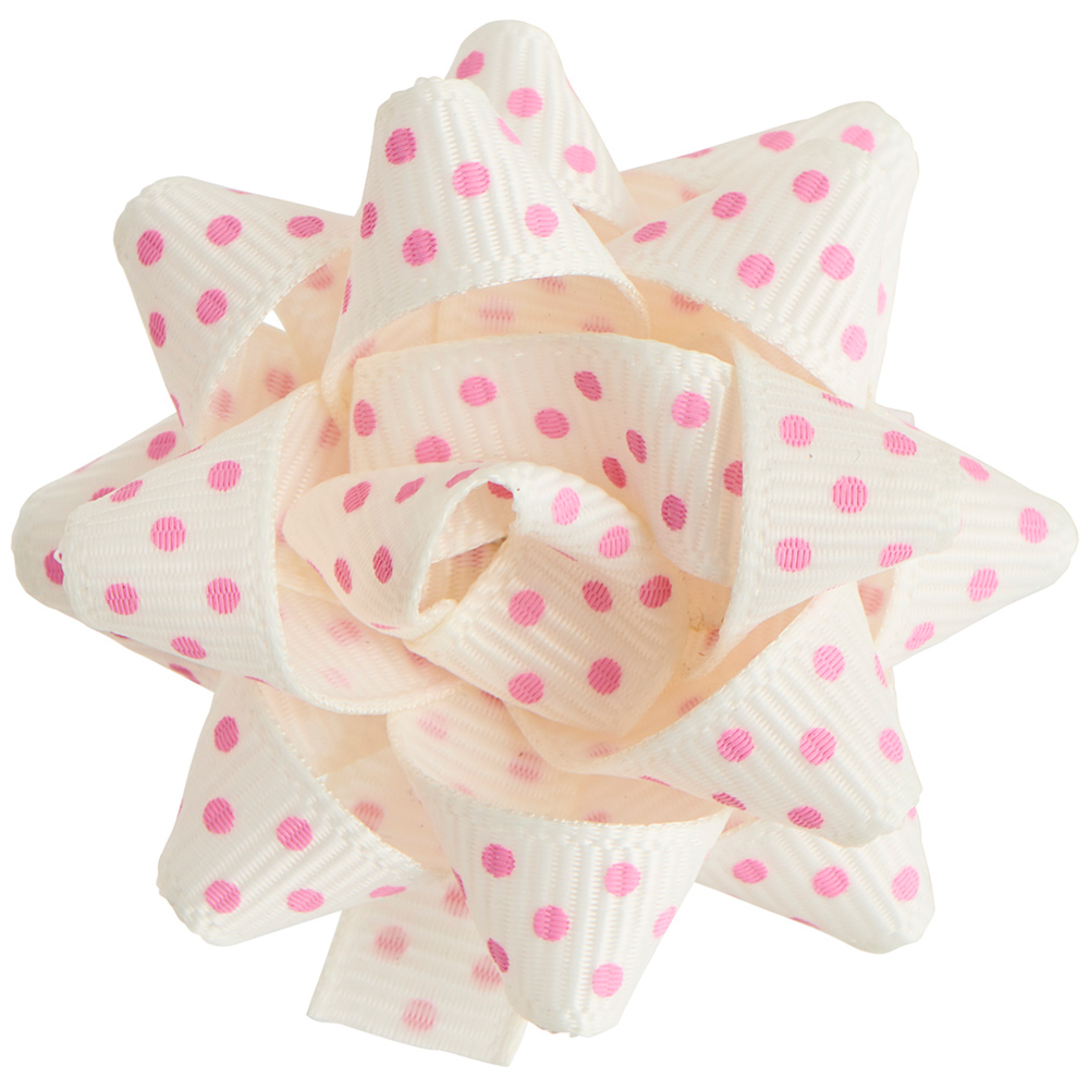 Wilko 3 Pack Fabric Pink Spot Bows Image 4