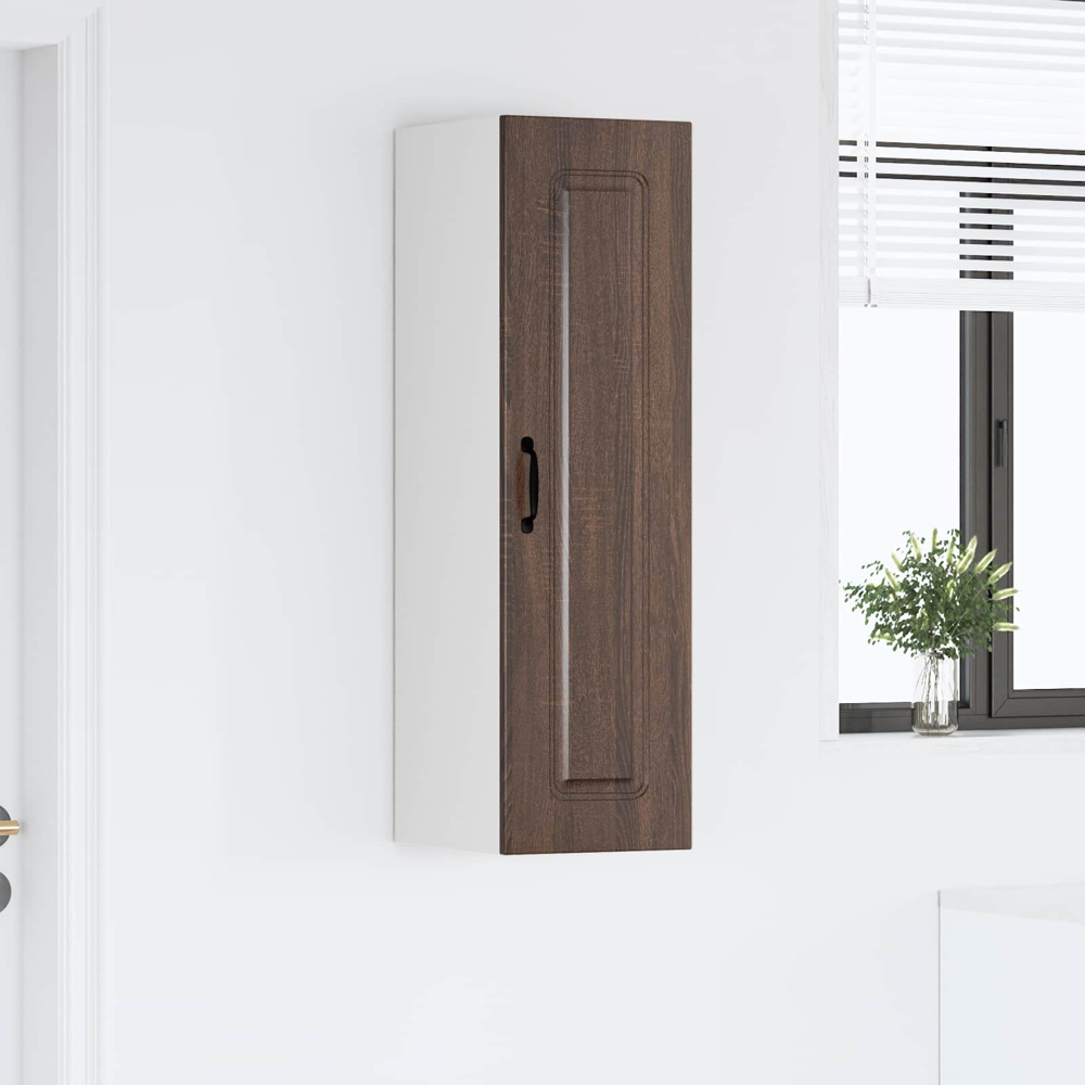 vidaXL Single Door Brown Oak Kitchen Wall Cabinet Image 9
