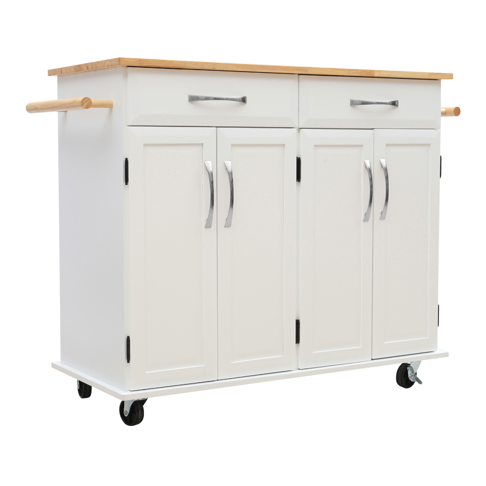 Living and Home Catering Trolley Cart with Drawers Image 1