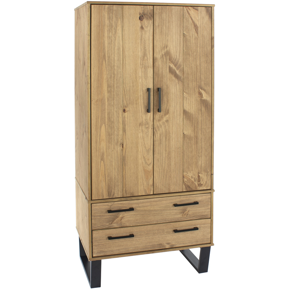 Core Products Texas 2 Door 2 Drawer Antique Wax Pine Wardrobe Image 2