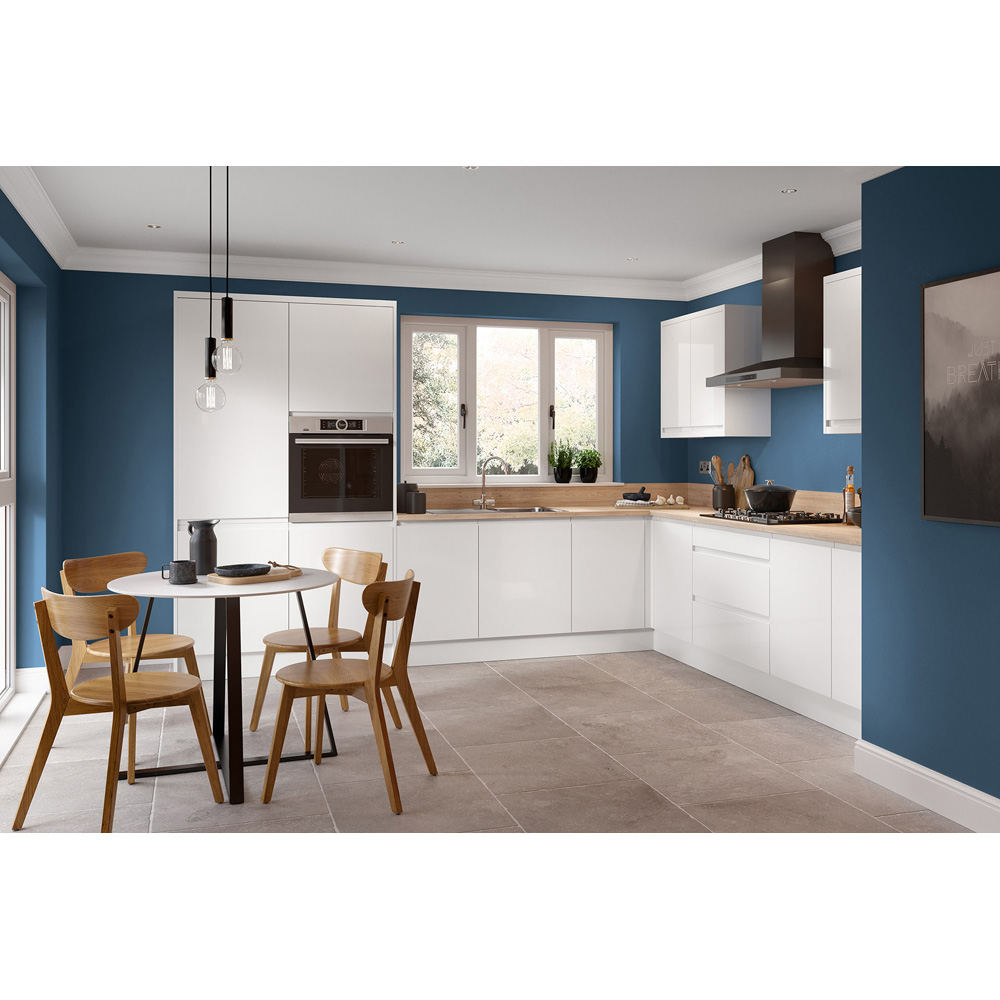 Kitchen Kit J-Pull Gloss White Wall Kitchen Cabinet Flatpack 450mm Image 2