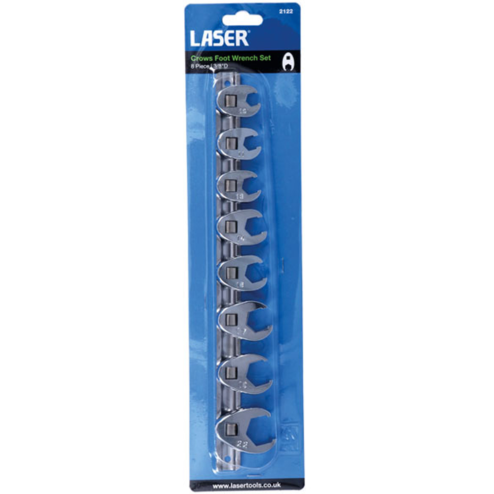 Laser 2122 8 Piece 3/8 inch D Crows Foot Wrench Set Image 6