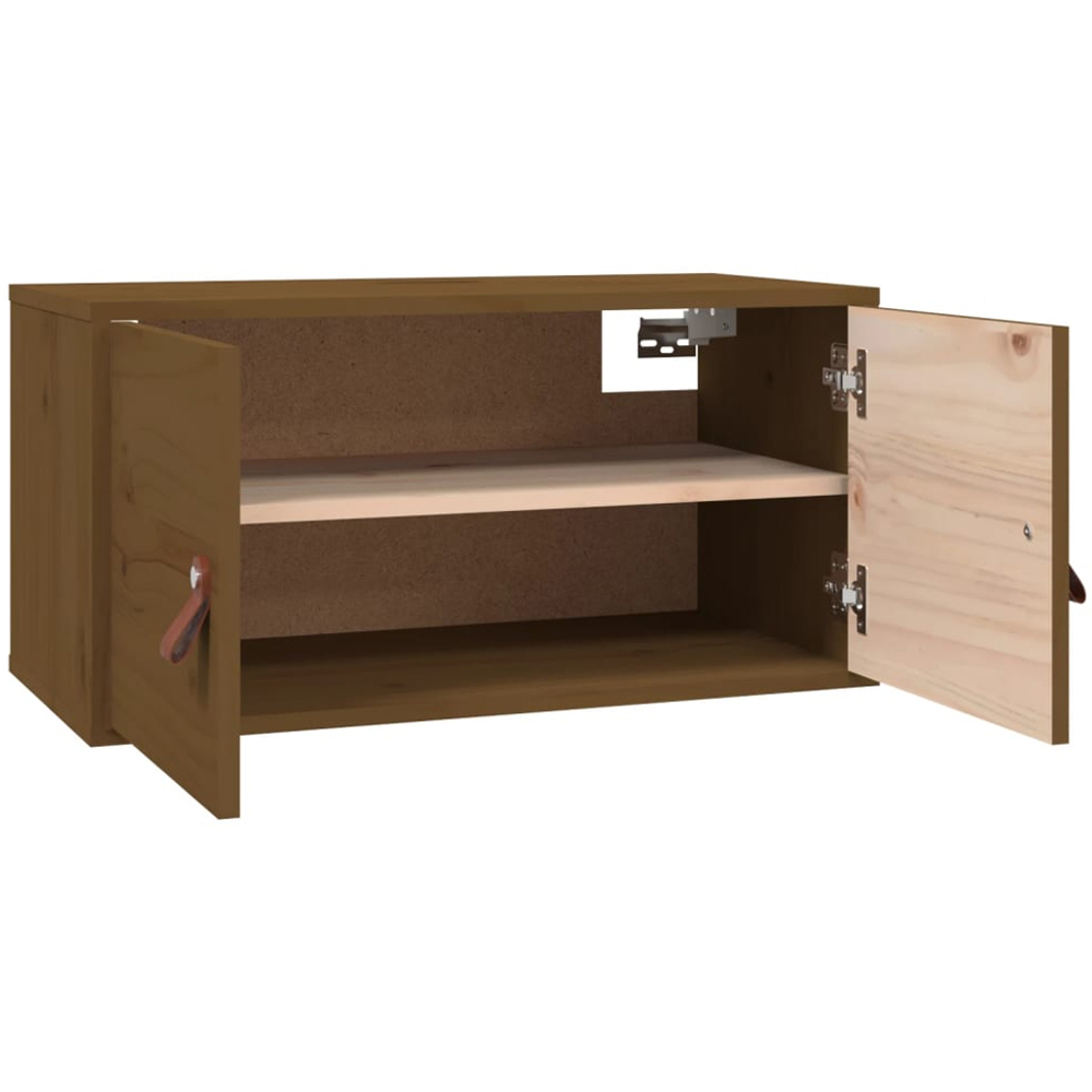 vidaXL 2 Door Honey Brown Solid Pine Wood Wall Cabinet Set of 2 Image 5