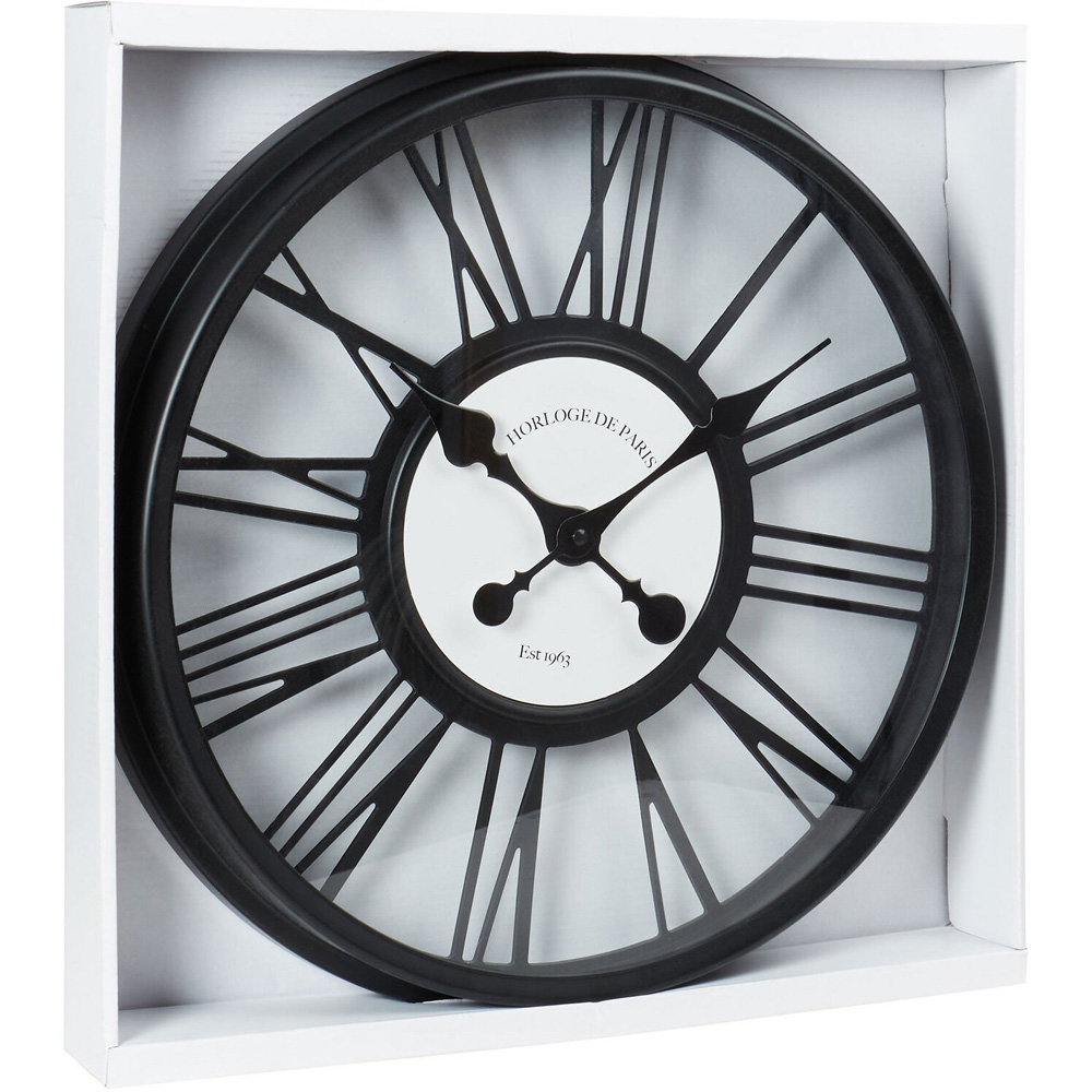 Black 3D Round Wall Clock 45cm Image 3