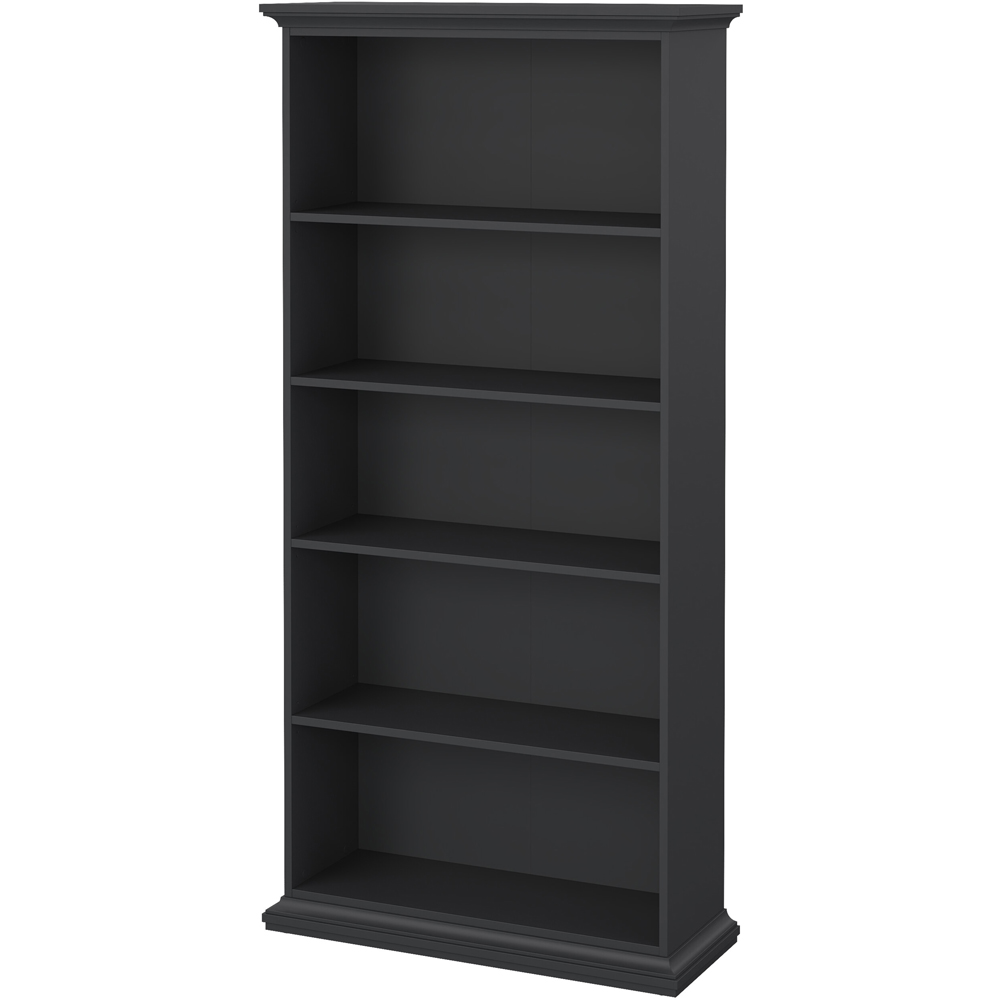 Florence Paris 5 Shelf Matt Grey Tall Bookcase Image 4