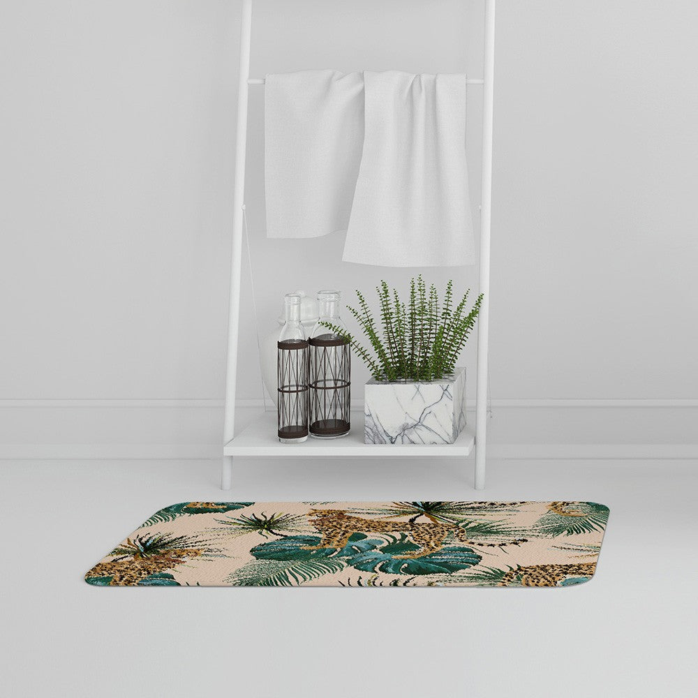 Benjamin Tate Design Yellow Tropical Cheetah Bath Mat 50 x 80cm Image 2