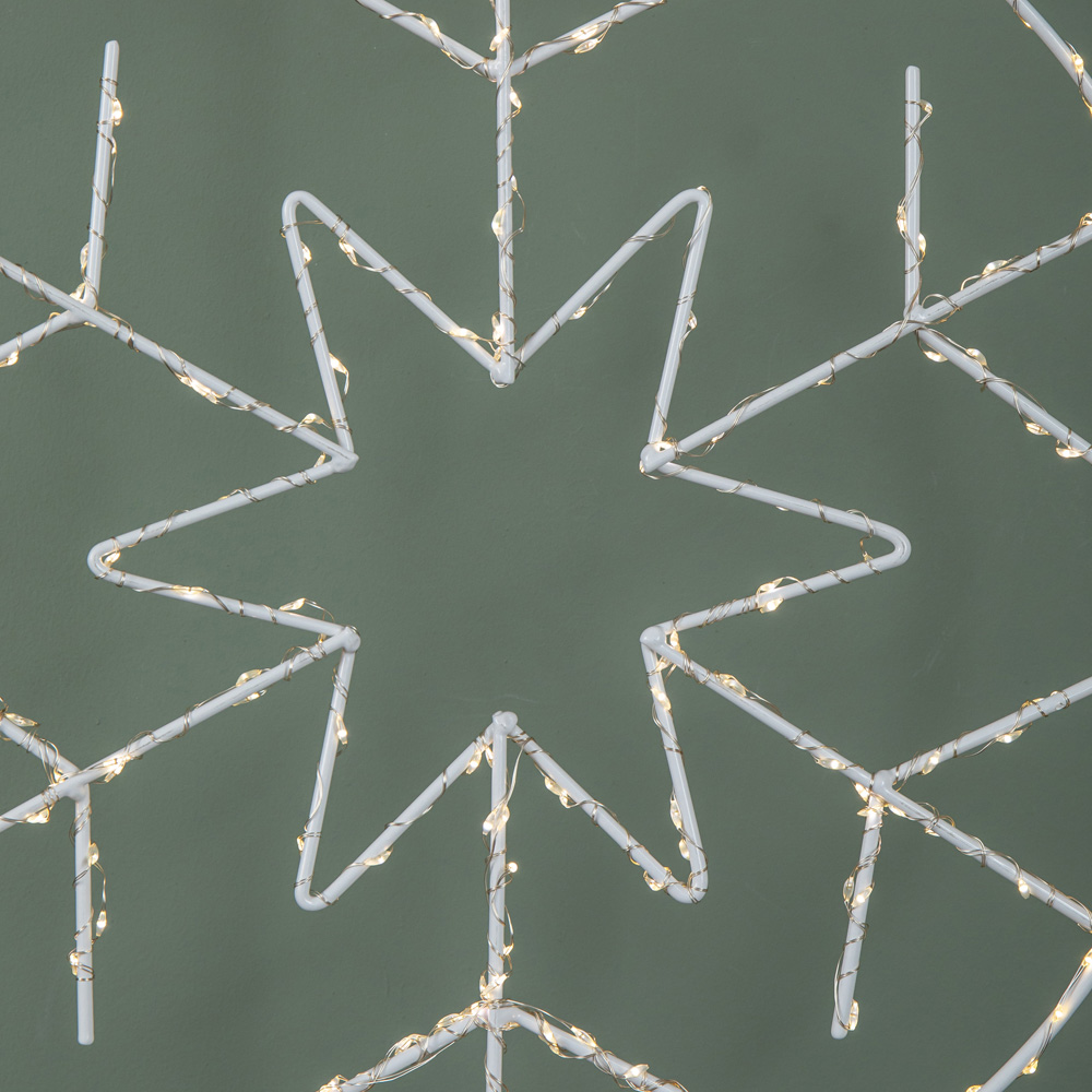 Samuel Alexander Warm White LED Light Up Snowflake Bauble Hanging Christmas Decoration Image 7