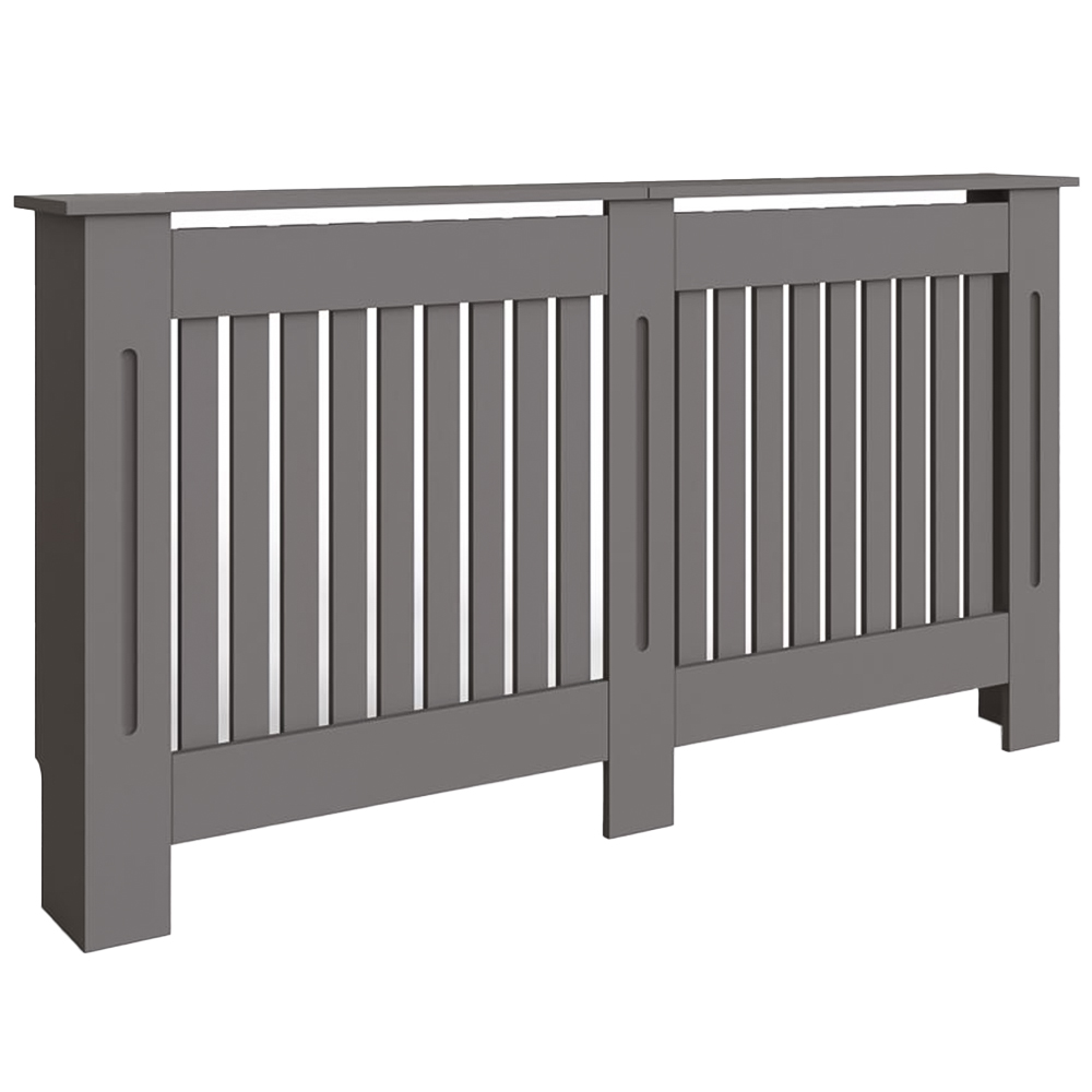 FWStyle Grey Vertical Slat MDF Radiator Cover Large Image 1