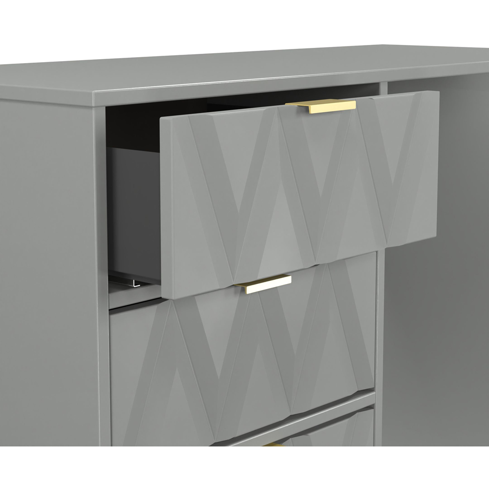 Crowndale Diamond 4 Drawer Dusk Grey Vanity Dressing Table Ready Assembled Image 6