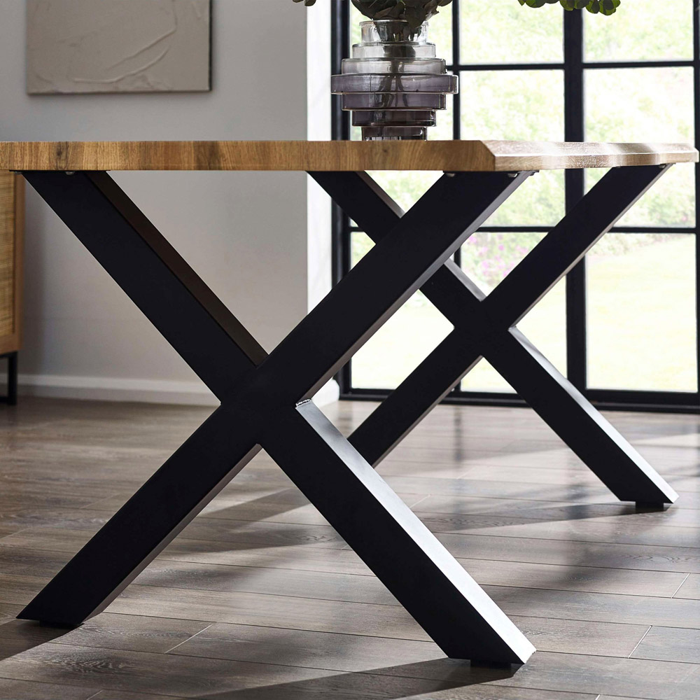 Julian Bowen Harvey 4 Seater Oak Effect Waved Edge Dining Table Image 5