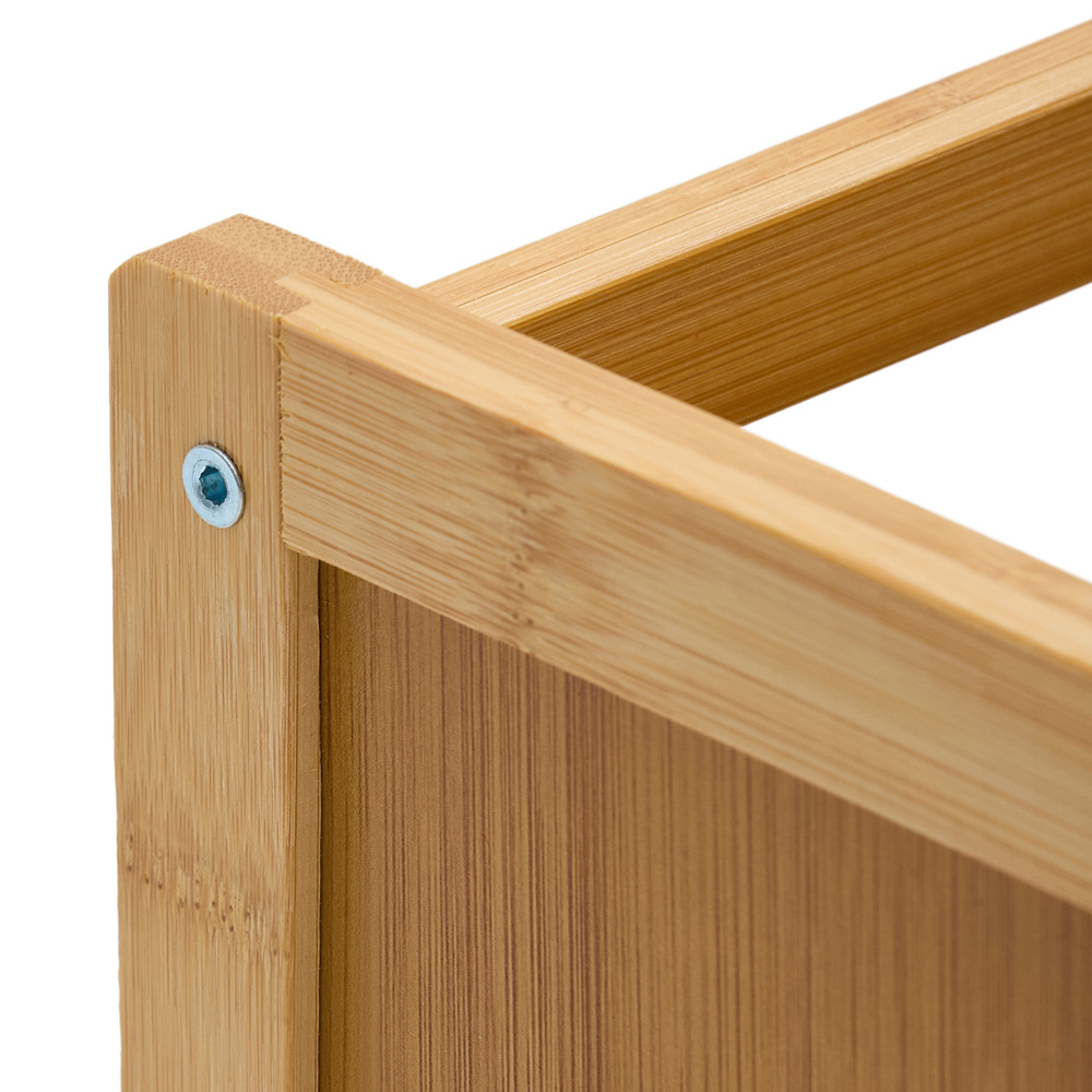 Living and Home 2 Shelf Natural Bamboo Desktop Bookshelf with Guardrail ...