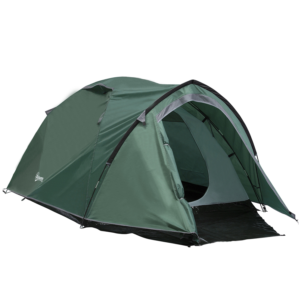 Outsunny 3-4 Person Dome Tent Green Image 1