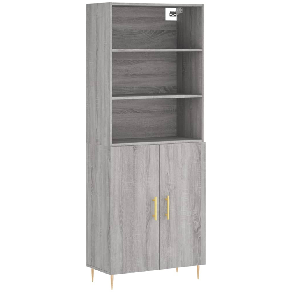 vidaXL 2 Door 3 Shelf Grey Sonoma Highboard Image 2