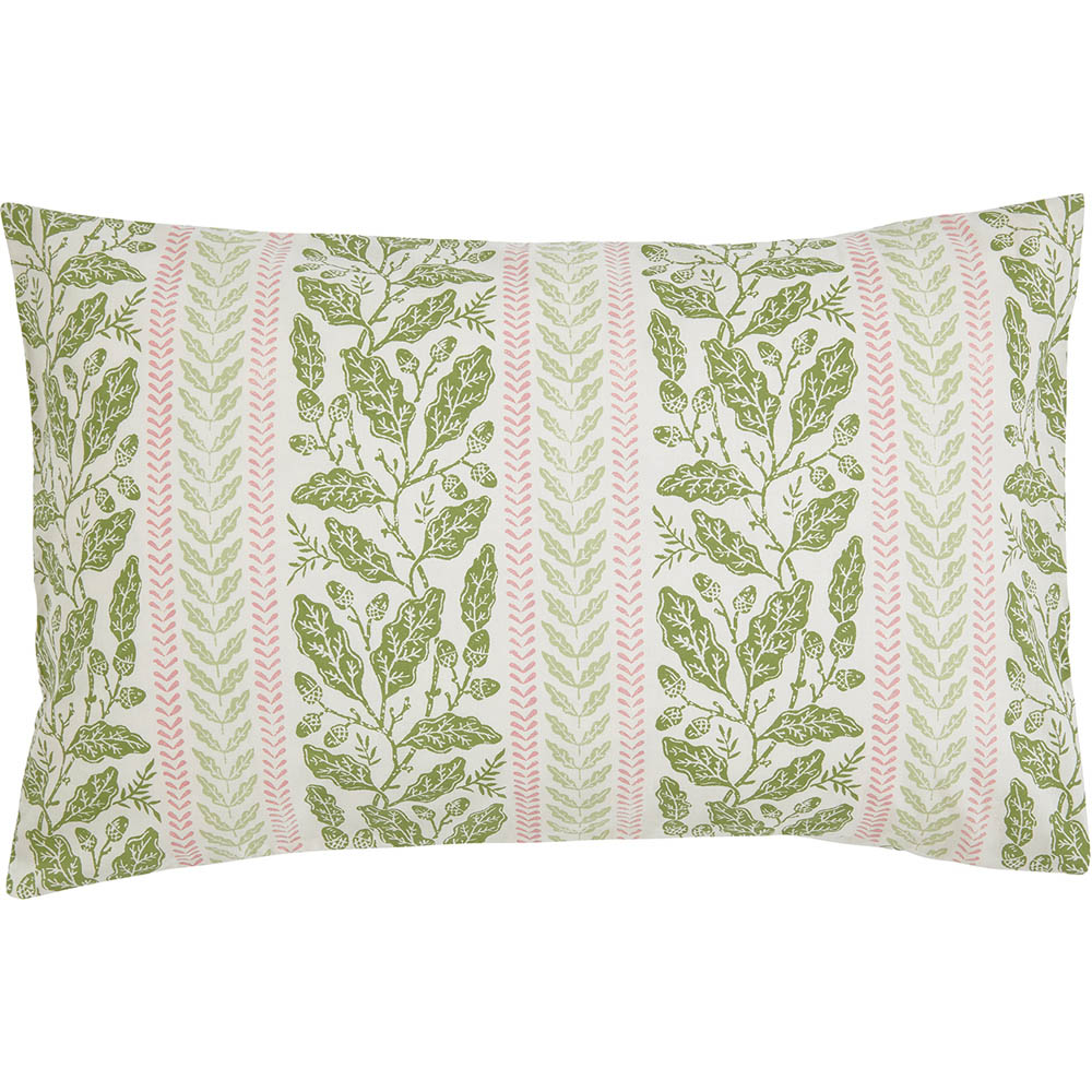 Helena Springfield Super King Size Green and Pink Oak Stripe Duvet Set Image 2
