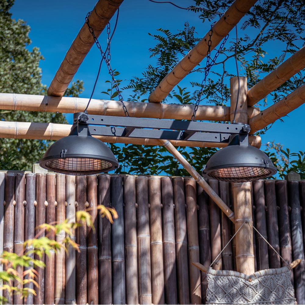 Sunred Indus II Bright Black Hanging Patio Heater 3000W Image 2