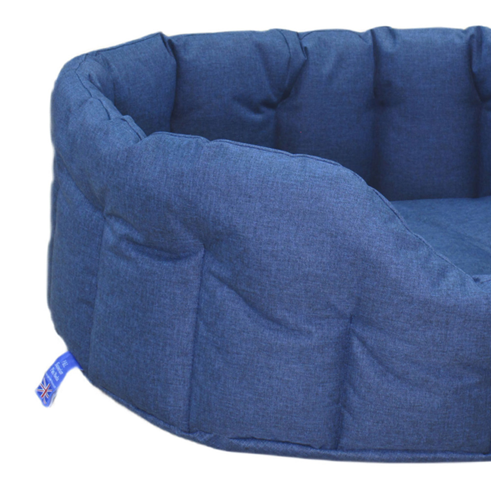P&L Medium Navy Oval Waterproof Dog Bed Image 3
