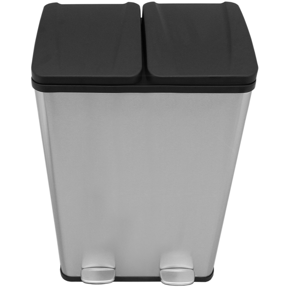 Dual Bin 60L - Brushed Stainless Steel Image 4