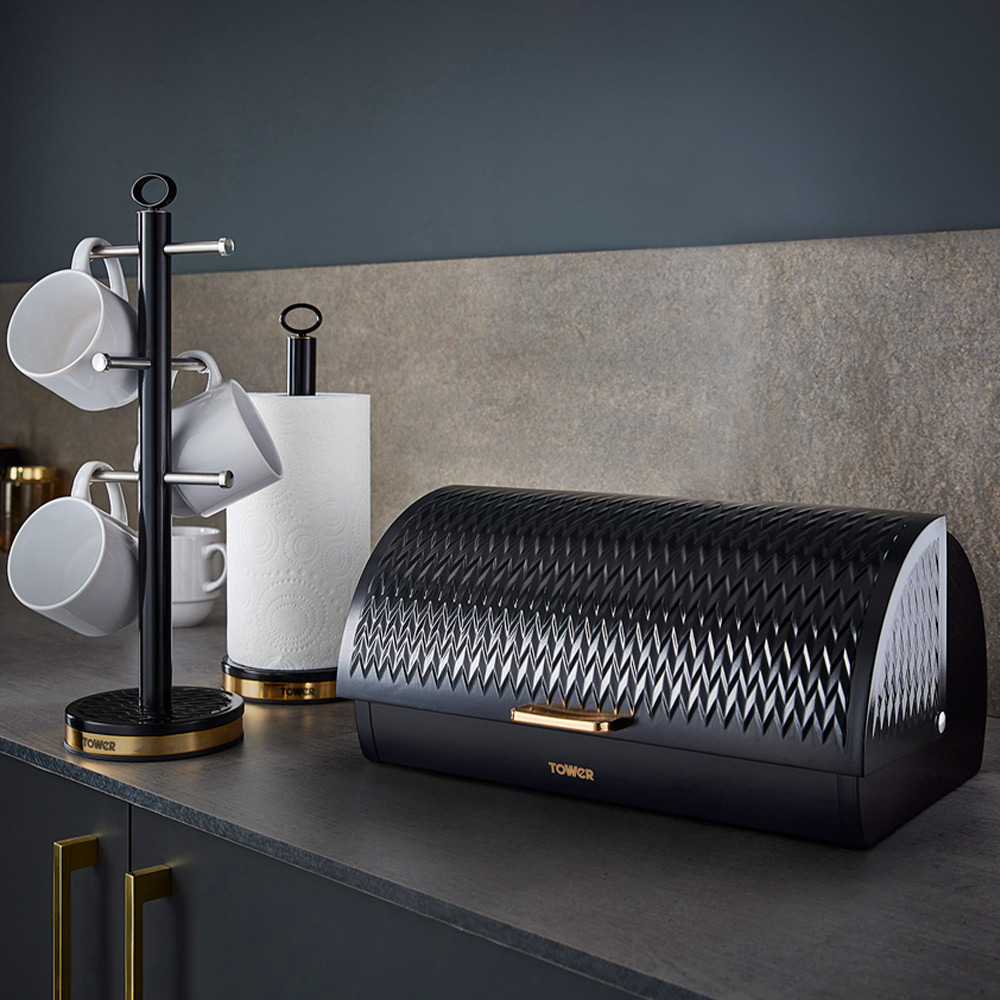 Tower Empire Black Roll Top Bread Bin Image 5