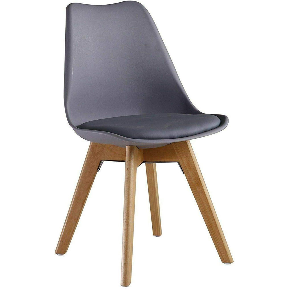 Kosy Koala 4 Seater Plastic Dining Table Set Oak Effect and Grey Image 2