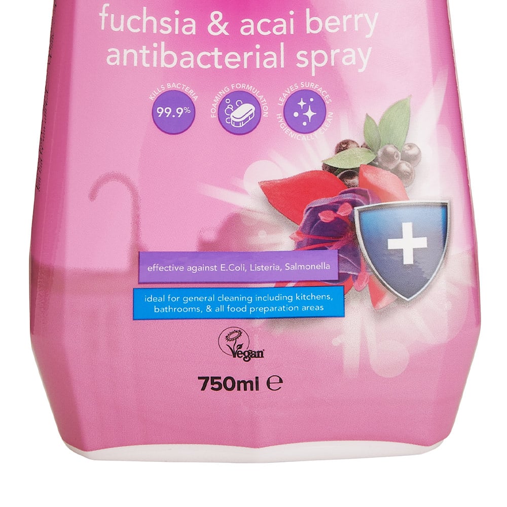 Wilko Fuchsia and Acai Berry Antibacterial Spray 750ml Wilko